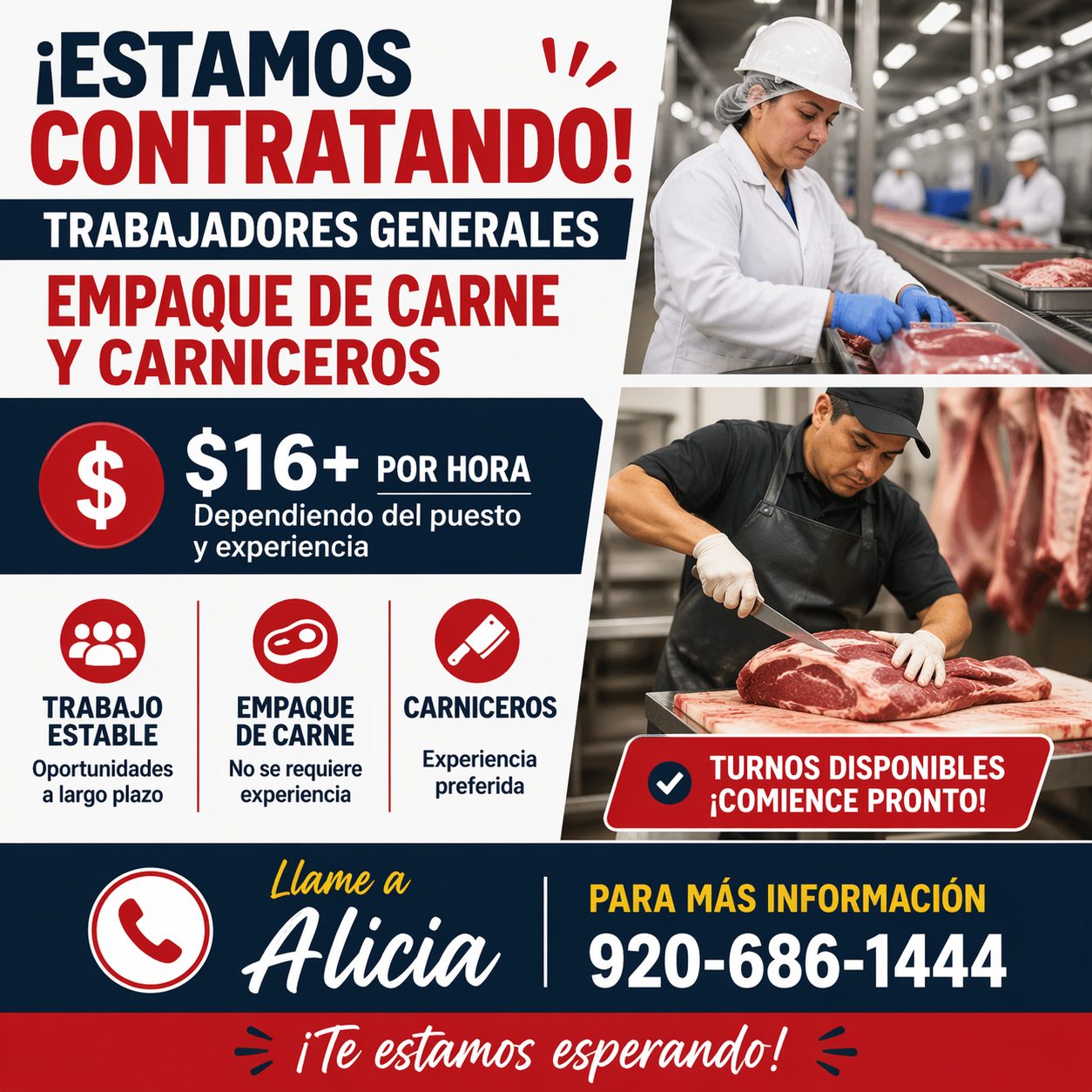 Workers are hired (meat packing and butchers)