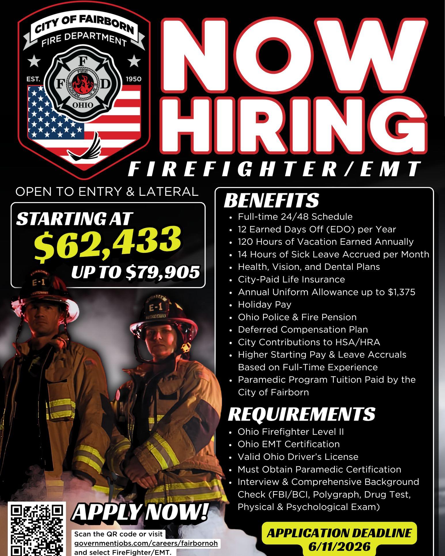 Firefighter/EMT Wanted - Fairborn, Ohio