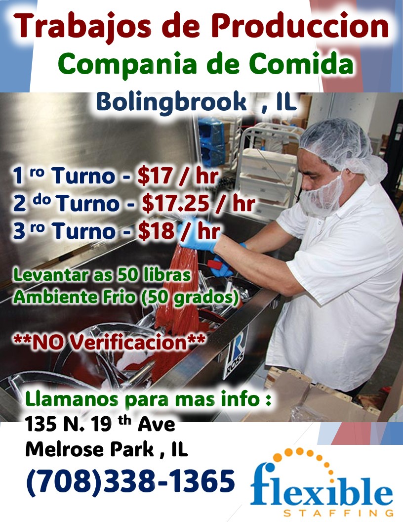 Production Job - Food Company (Bolingbrook, IL)