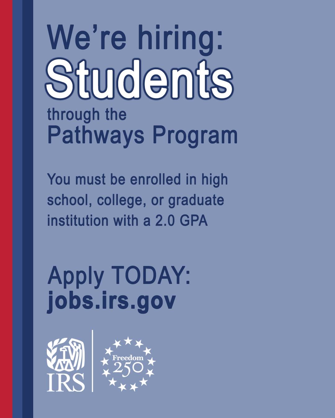 Vacantes para estudiantes en el programa Pathways